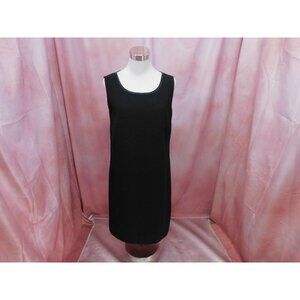 Vintage Mary McFadden Collection Sleeveless Black Shift Dress 14 Formal Business